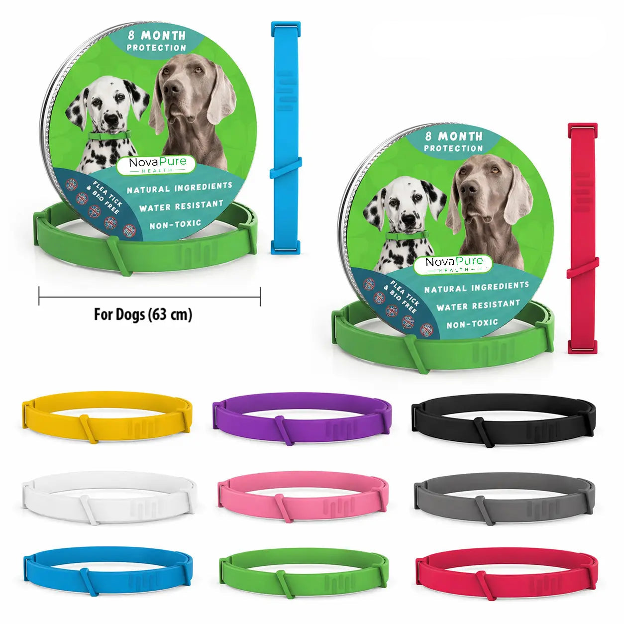 8 Months All Natural Flea and Tick Collar for Dogs